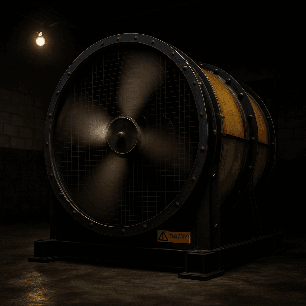 warehouse floor, blades at max